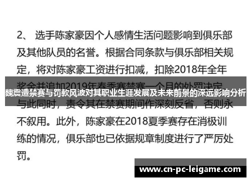 魏震遭禁赛与罚款风波对其职业生涯发展及未来前景的深远影响分析